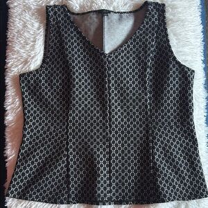 Ann Taylor Black Fitted Sleeveless Tank Top